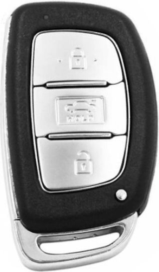 Car Key Cover Case made of with 3 Buttons for Hyundai in Black Color