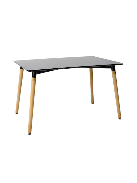 Dining Room Natali / Julita 5pcs Black / Natural 120x80cm
