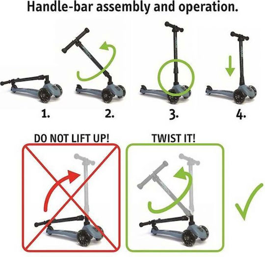 Scoot & Ride Kids Scooter Foldable Highwaykick 3 3-Wheel for 3-6 Years Green