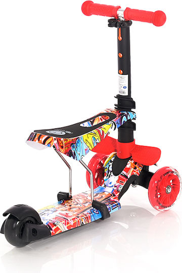 Lorelli Kids Scooter Foldable Smart 2021 3-Wheel with Seat for 3+ years Years Red
