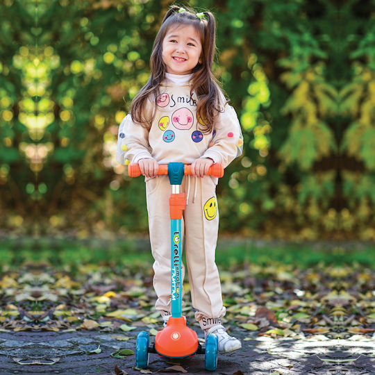 Lorelli Kids Scooter Foldable Tamtam 3-Wheel with LED Lighting for 3+ Years Orange