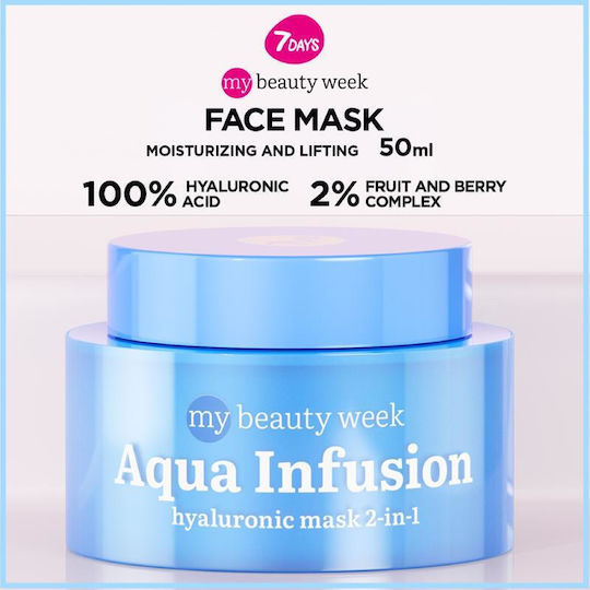 7DAYS MB Aqua Infusion Μάσκα Ομορφιάς Προσώπου για Ενυδάτωση 50ml