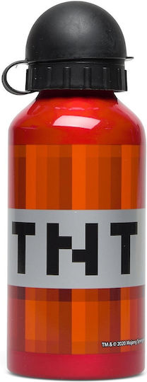 Stor Sticlă Pentru Copii Minecraft Din Aluminiu Roșie 400ml