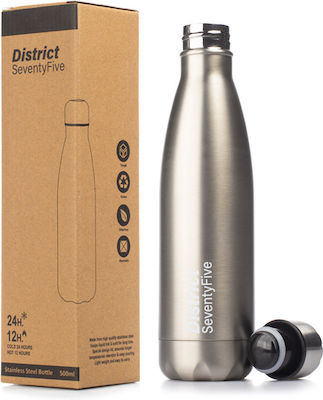 District75 Kids Stainless Steel Thermos Water Bottle Silver