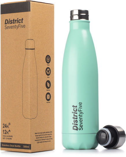 District75 Sticlă Pentru Copii Termos Din Oțel Inoxidabil Verde Vărăm 500ml