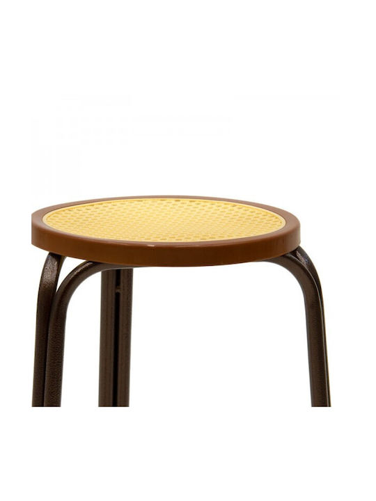 Stool For Kitchen Metallic PWF-0657 Beige / Forged Brown 35x35x45cm