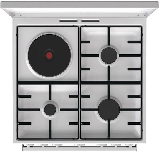 Gorenje Κουζίνα 71lt με Εστίες Φυσικού Αερίου & Ρεύματος Π60εκ. Λευκή