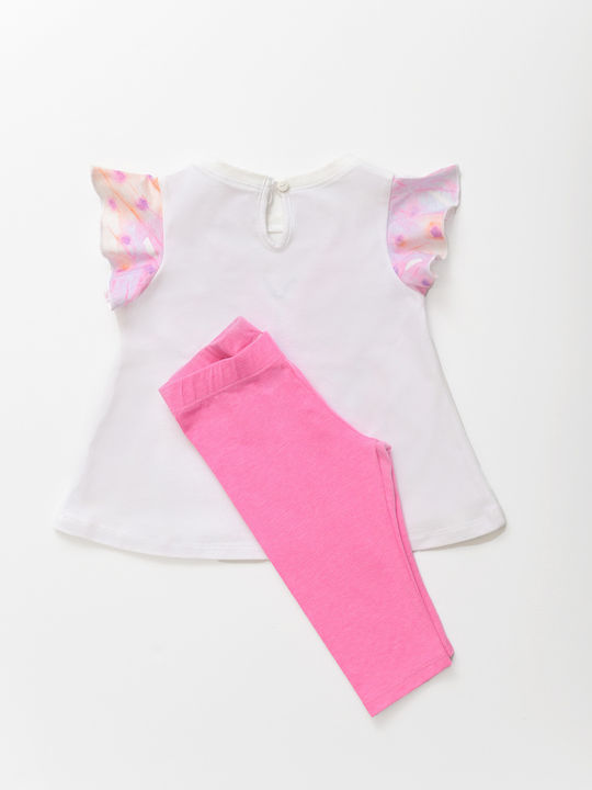 Sprint Kinder Set mit Leggings Sommer 2Stück Weiß