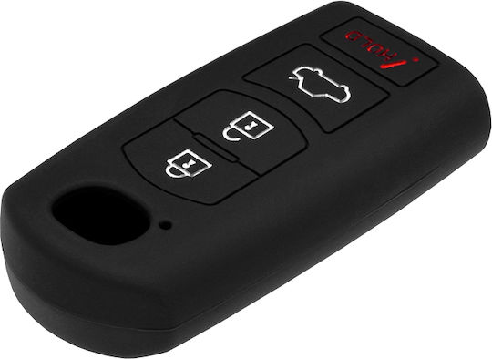 Car Key Cover Case made of with 4 Buttons for Mazda in Black Color