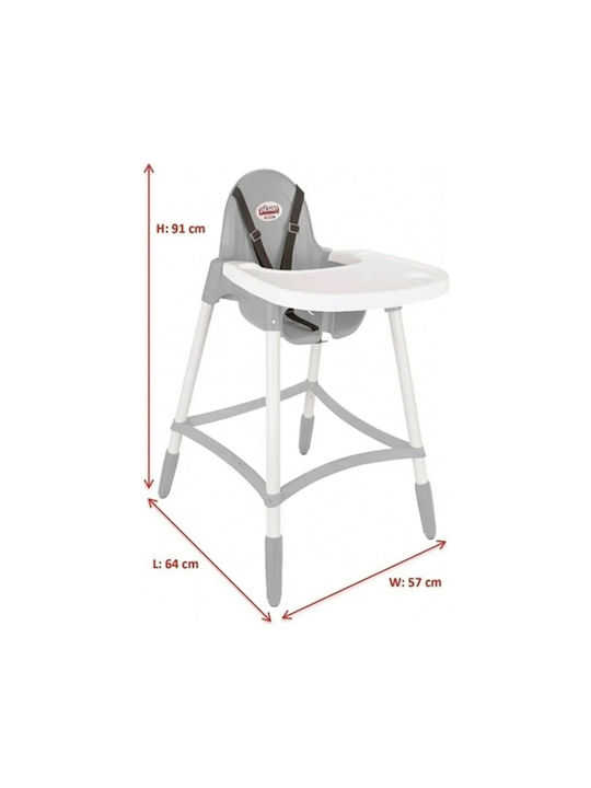 Pilsan Baby Highchair with Plastic Frame & Plastic Seat Gray