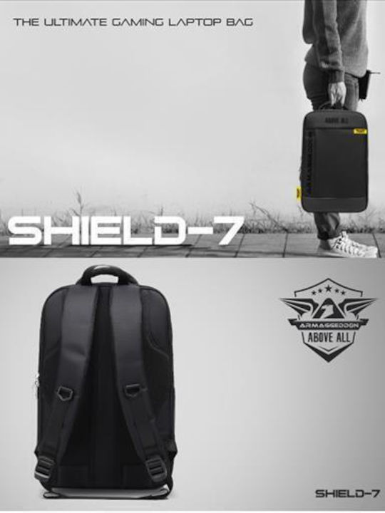 Armaggeddon SHIELD7 Αδιάβροχη Τσάντα Πλάτης για Laptop 15.6" σε Μαύρο χρώμα