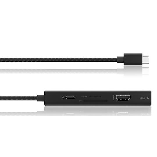 Icy Box USB-C Docking Station με HDMI/DisplayPort 4K PD Ethernet και σύνδεση 3 Οθονών Μαύρο (IB-DK4011-CPD)