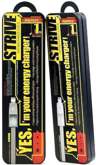 Remax Strive RC-042t Flat USB to Lightning / micro USB Cable 2.1A Μαύρο 1m