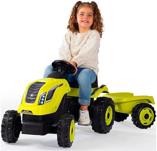 Kids Foot-to-Floor Ride On Tractor with Trailer & Pedal Farmer XL Green