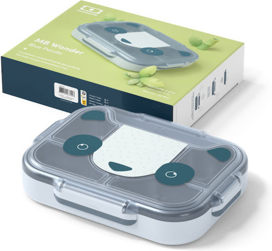 Monbento ΜΒ Wonder Πλαστικό Παιδικό Δοχείο Φαγητού 0.95lt Blue Panda 28.2 x 21.4 x 5.7εκ.