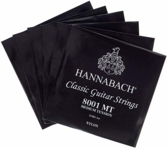 Hannabach 800 Medium Tension Single Nylon Classical Guitar Strings 6 Pieces