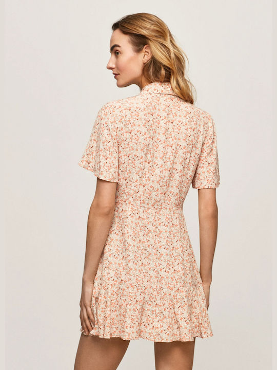 Pepe Jeans Aide Mini Dress with Ruffle Orange