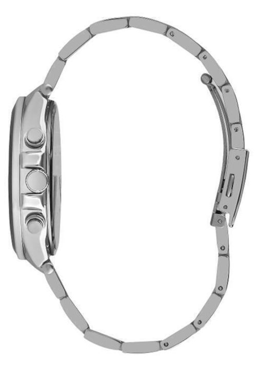 Slazenger Herrenuhr 44mm Chronograph Batterie mit Silber Metallarmband