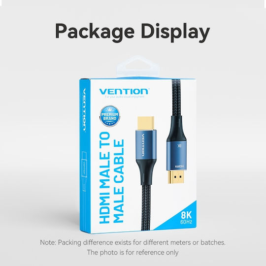 Vention HDMI 2.0 Premium High Speed 4K 60Hz HDR Braided HDMI Cable HDMI Male - HDMI Male 5m Blue