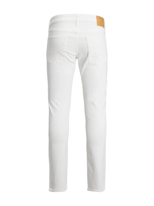 Men's Jeans Pants Elastic with Slim Fit White