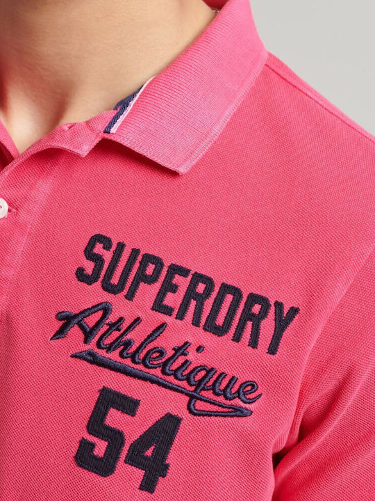 Superstate Polo Athletic T-Shirt Raspberry Pink