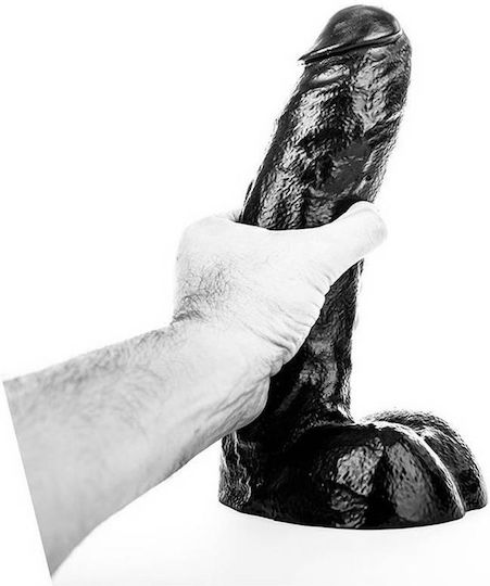 All Black Dong Ρεαλιστικό Dildo με Όρχεις Μαύρο 25.5cm