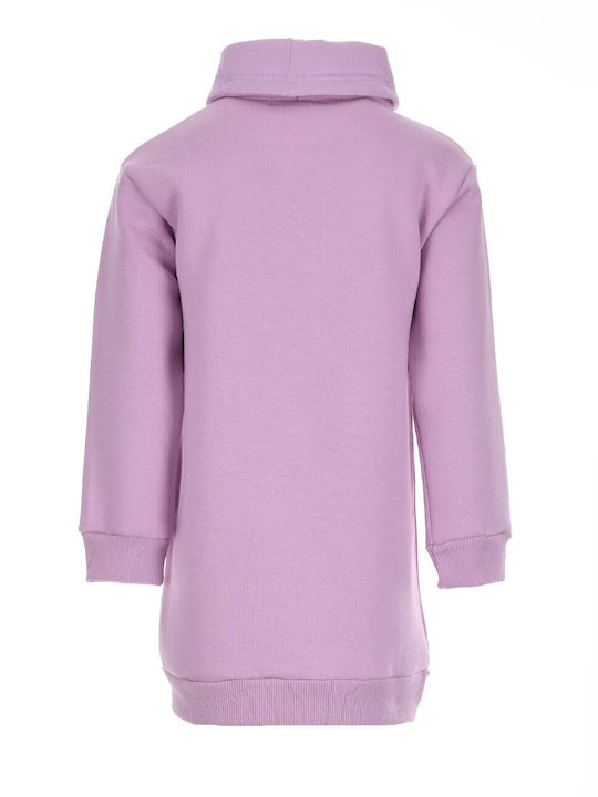 Action Sportswear Sweatshirt Kids Dress Long Sleeve Lilac