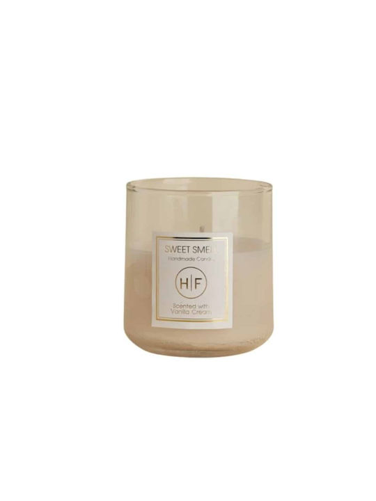 HF Scented Candle Jar with Scent Vanilla cream White 140gr 1pcs