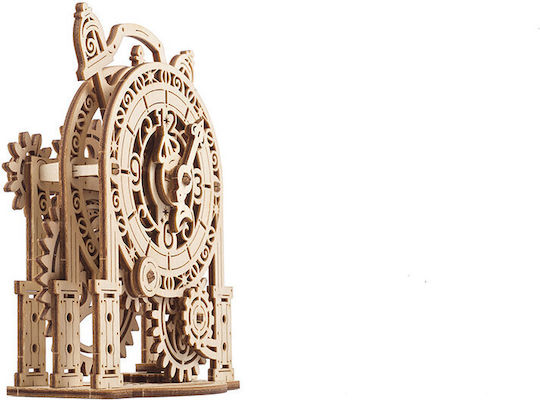 Ugears Tabletop Wooden Clock with Beige Alarm Clock 70163