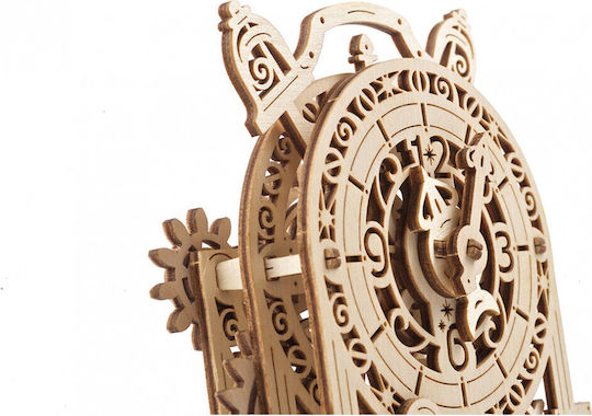 Ugears Tabletop Wooden Clock with Beige Alarm Clock 70163