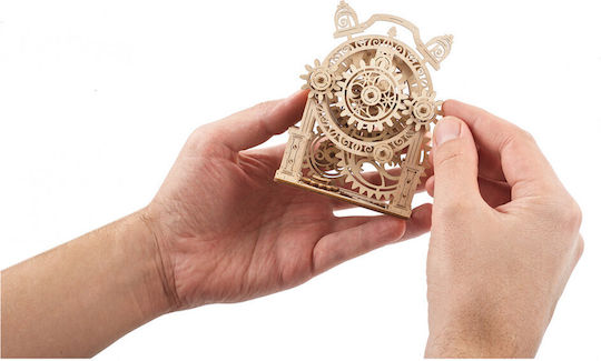 Ugears Tabletop Wooden Clock with Beige Alarm Clock 70163