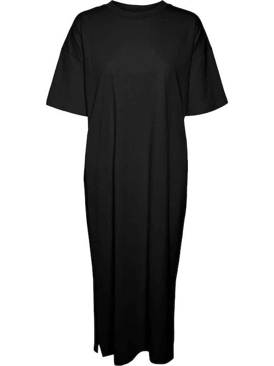 Summer Midi Dress with Tearing Black