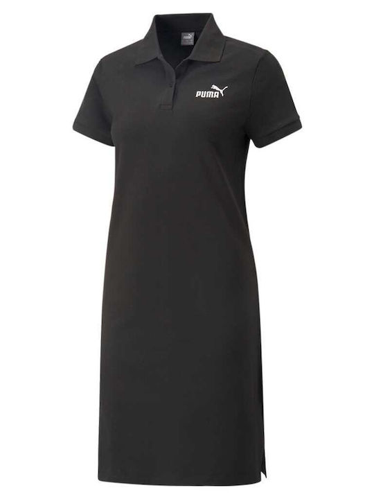 Rochie De Vară Mini Sport Mâneca Scurtă Neagră