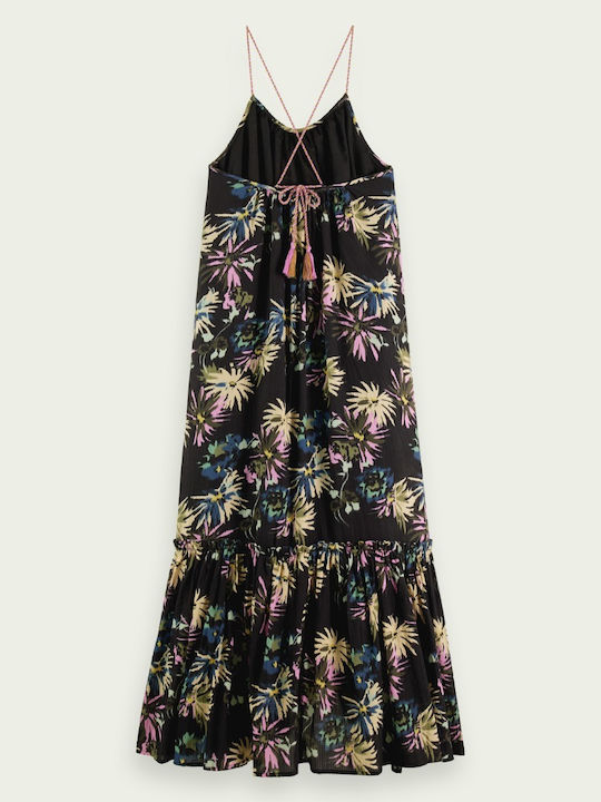 Summer Maxi Dress with Ruffle Aster Black