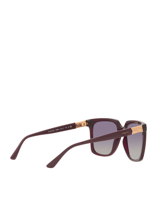 Vogue Women's Sunglasses with Burgundy Plastic Frame and Gray Gradient Polarized Lens VO5476SB 29898J