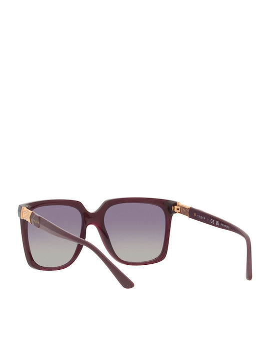 Vogue Women's Sunglasses with Burgundy Plastic Frame and Gray Gradient Polarized Lens VO5476SB 29898J