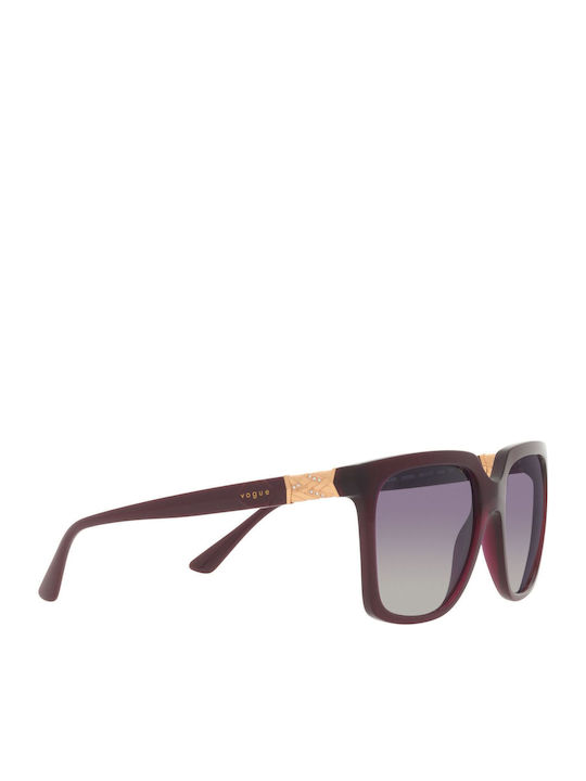 Vogue Women's Sunglasses with Burgundy Plastic Frame and Gray Gradient Polarized Lens VO5476SB 29898J