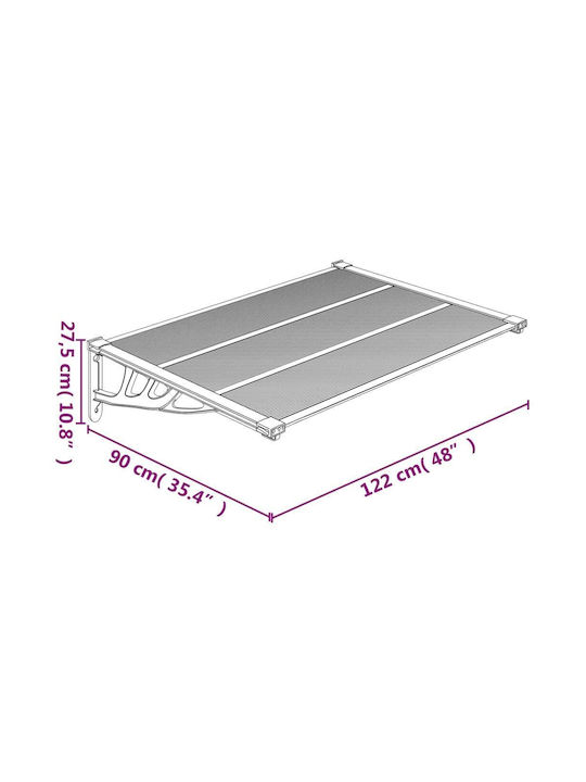 vidaXL Polycarbonat Kapuzinerdach P122xB90cm