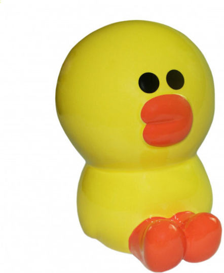 Line Friends Sally Παιδικός Κουμπαράς Κεραμικός Κίτρινος 9x5x15cm