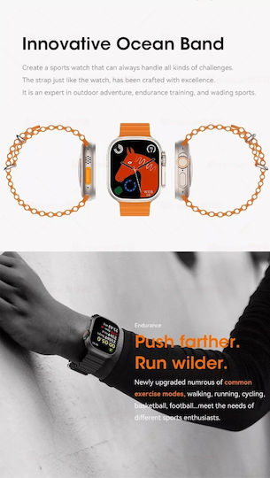 S8 Ultra 49mm Smartwatch with Heart Rate Monitor (Black)