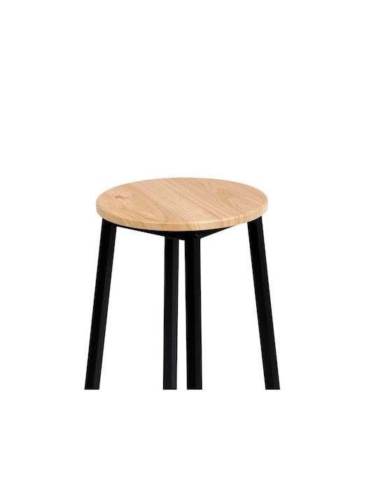 Dock Metallic Bar Stool Natural / Black 2pcs 30x30x70cm