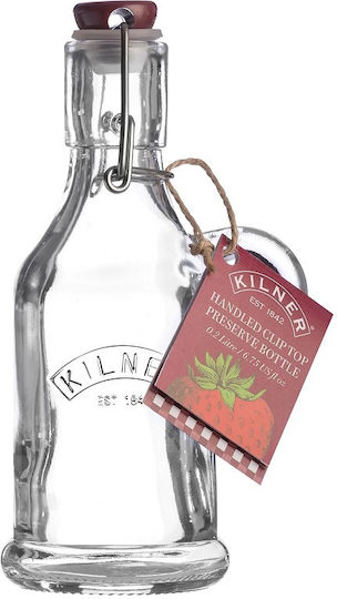 KIlner Kilner Μπουκάλι Νερού Γυάλινο με Κλιπ Διάφανο 200ml