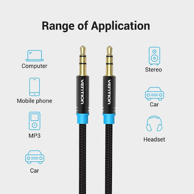 Vention 3.5mm male - 3.5mm male Cable Black 5m (P350AC500-B-M)