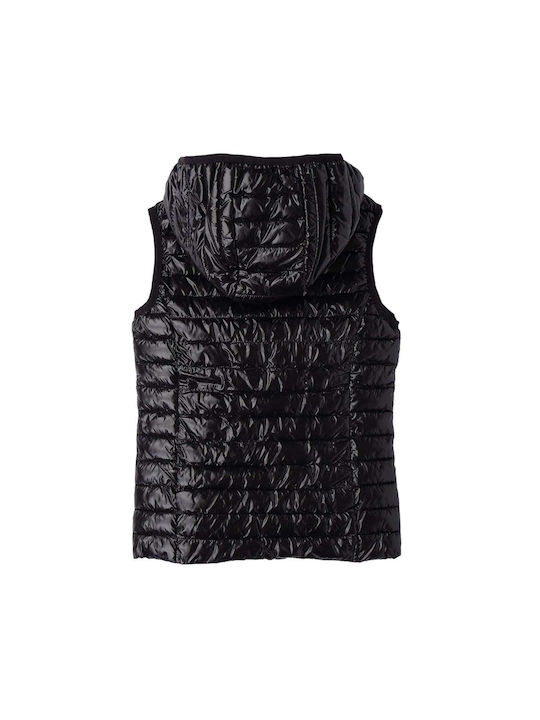 iDO Girls Quilted Coat Black Sleeveless with Ηood 4