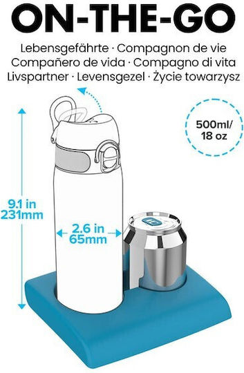 Ion8 Slim Cats Παιδικό Παγούρι Πλαστικό Non Spill Slim 600ml