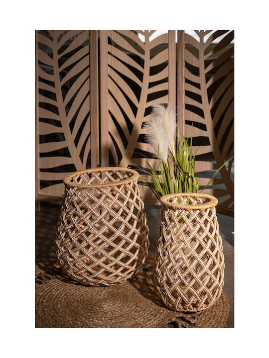 Kaemingk Lanterns Set Bamboo Floortop Beige 2pcs