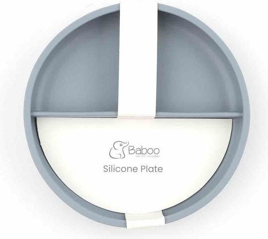 Baboo Baby Food Plate made of Silicone Gray