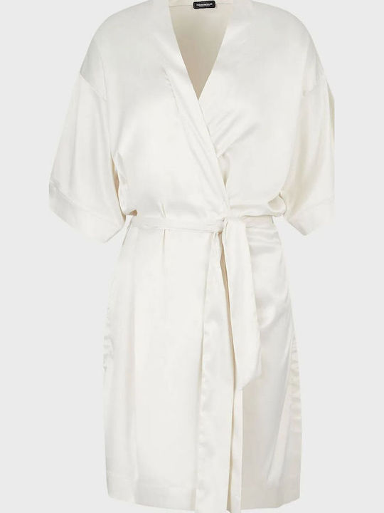 Emporio Armani Sommer Braut Damen Satin,σατεν Robe Weiß