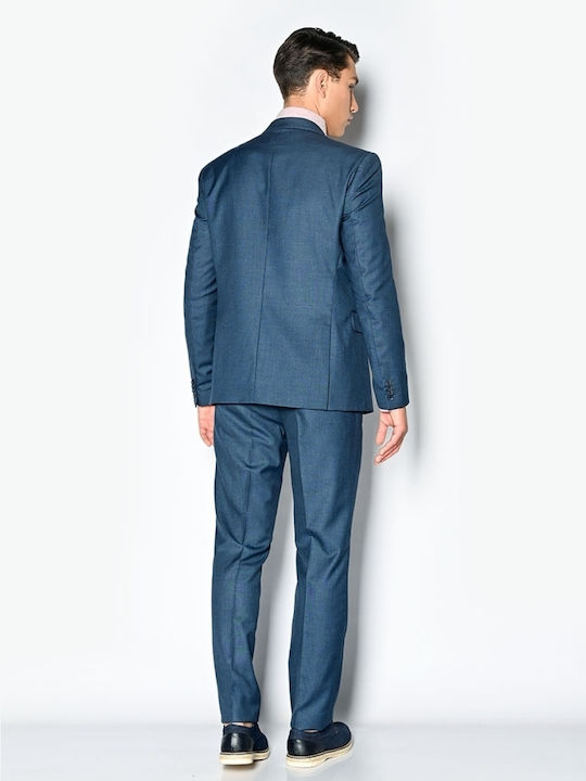 Sogo Ανδρικό Κοστούμι με Κανονική Εφαρμογή Blue Raf