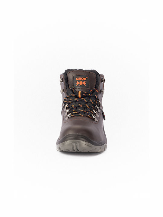 Axon Etna Waterproof Boots Safety Brown S3 with Certification A, P, E, FO , SRC,WRU